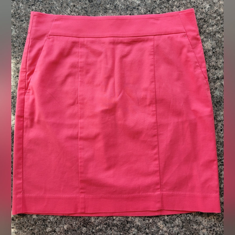 NEW Ann Taylor Flamingo Pink Madison Pencil Skirt Size 2 Casual Resort Wear NWOT
